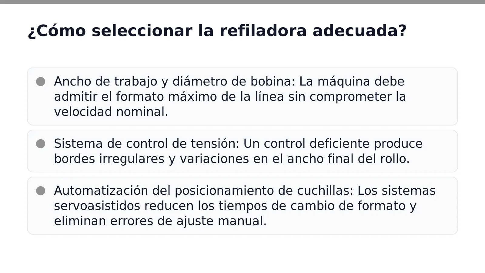 ¿Cómo seleccionar la refiladora adecuada